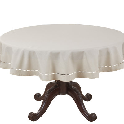 Solid Textured Tablecloth with Clean Drape, Minimal Decorative Edge, and Versatile Styling for Dining and Entertaining, 60"