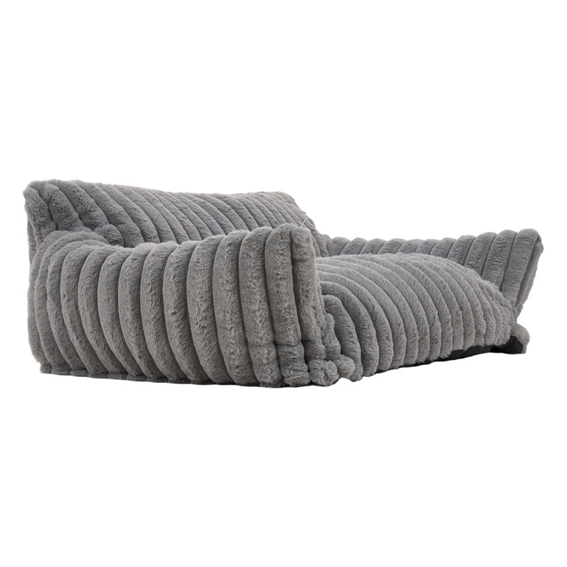 Faux Fur Pet Bed, 25" H x 76" W x 51" D, Grey