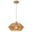  Kaishawn 1 - Light Brown Bohemian Pendant, Rustic Caged Hand-Woven Hemp Rope Single Pendant Light