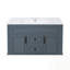 Armoire de salle de bain murale avec lavabo en céramique et tiroirs, meuble-lavabo simple de style français avec charnières à fermeture douce