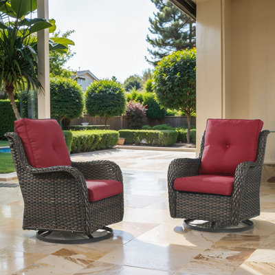 Fauteuils d'appoint en rotin avec coussins Bonia