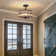 3-Light Crystal Ceiling Light Fixture Semi Flush Mount Chandelier with Drum Shade