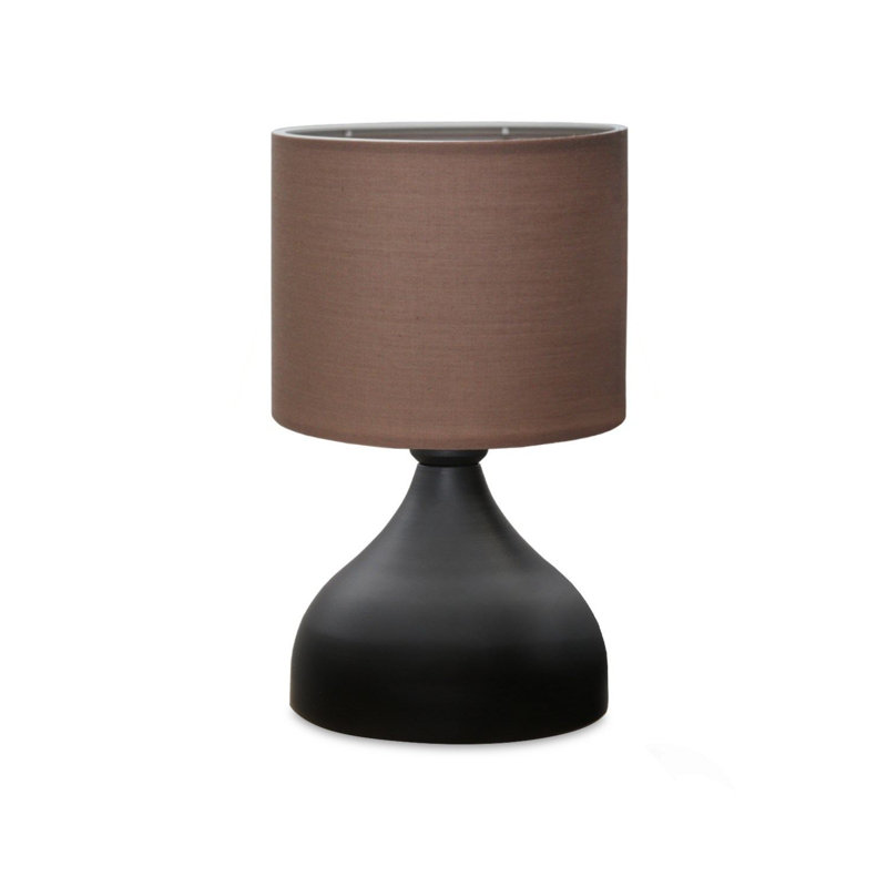 Élégante lampe de table scandinave, couleur vison, 12,6 po x 5,5 po | 100% métal avec capuchon en tissu, hauteur totale: 12,6 pouces | Douille E27, 40 W maximum | Parfait pour la décoration intérieure moderne et l'éclairage ambiant