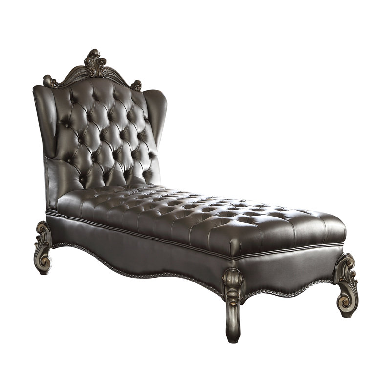 Calvert Faux Leather Chaise Lounge