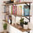 60 inch Long Wall Shelf, 10 inch Deep Shelf for Room, Wall Mounted Rustic Shelves, Wooden Floating Shelves for Wall Storage, Floating Bookshelves for Wall, Wall Shelves for Bedroom, Living Room, Wood Shelves for Kitchen, Office, Set of 3, Burnt, Wood
