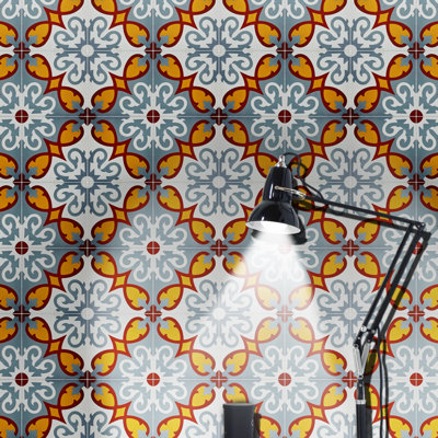Agadir 8" x 8" Cement Patterned Wall & Floor Tile