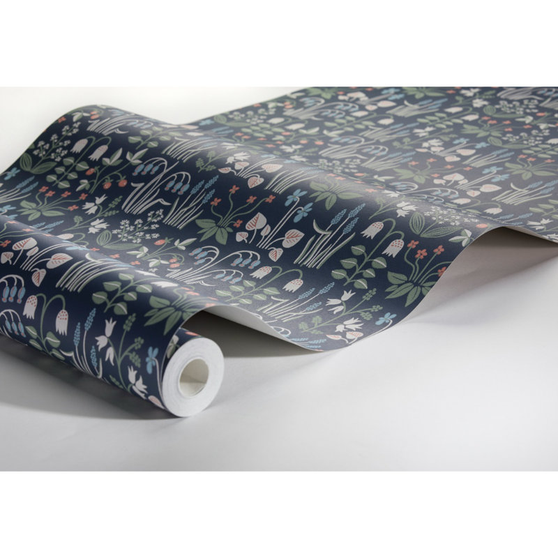 Boråstapeter Strawberry Field Wallpaper, Navy