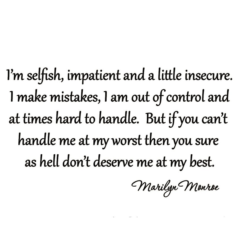 Adhésif décoratif Kylemore Marilyn Monroe I'm Selfish, 22 x 38