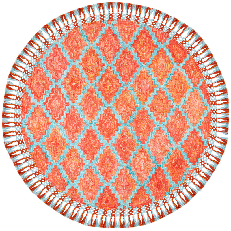 Dicarlo Hand Tufted Performance Geometric Rug, Round 6'