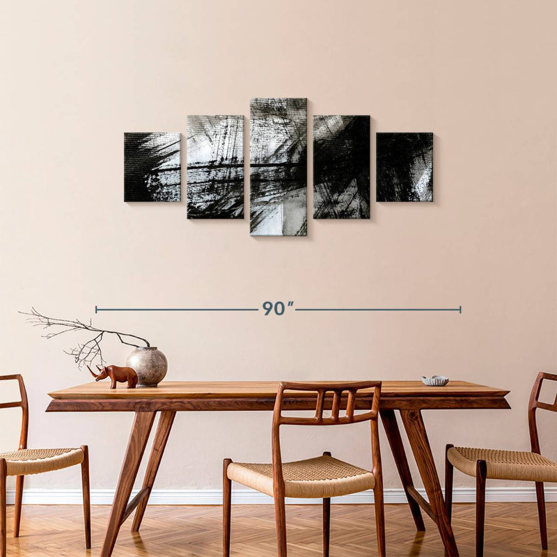 Minimal Strokes Black I, 34" H x 74" W