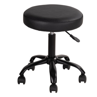 Inbox Zero Niem Backless Rolling Stool Swivel and Hydraulic Height Adjustable