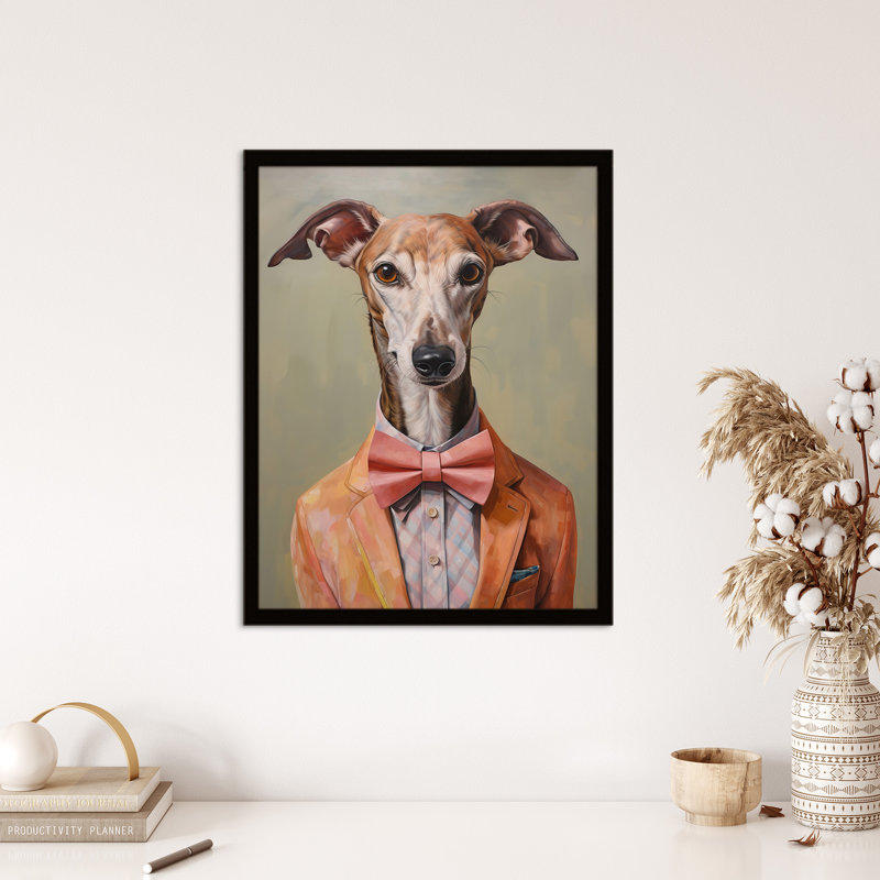 Smart As A Whippet Bow Tie Greyhound - Single Picture Frame Print