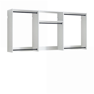 Systèmes de placard, placard mural modulaire moderne Devi | Blanc | Bois