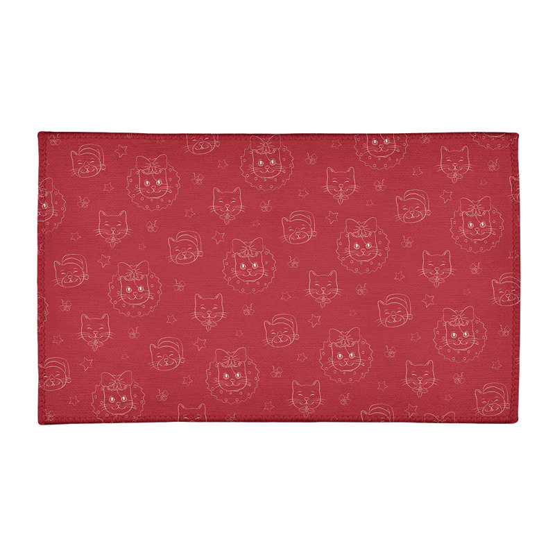 Tapis de zone rouge fait main, Rectangle 3 pi x 5 pi