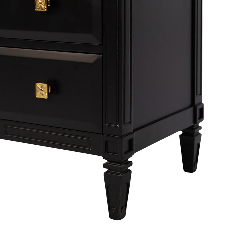 Omega Solid Wood 3 - Drawer Accent Chest, Tricorn Black