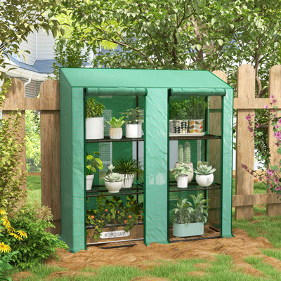 Outsunny Lean-to Mini Greenhouse Plastic Cover 