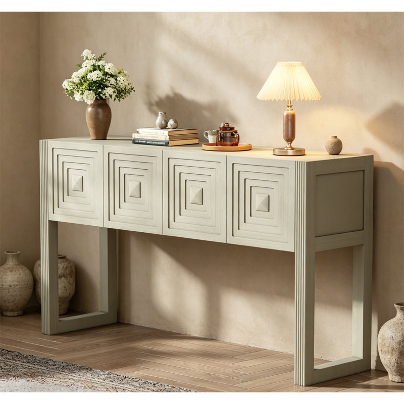 Console moderne avec tiroirs, Naturel