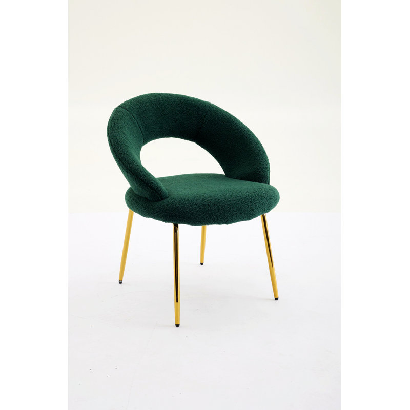Chaise de salle à manger, chaise d'appoint simple avec dossier incurvé, Vert