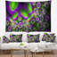Tapisserie abstraite à motif exotique vert mauve-28495921