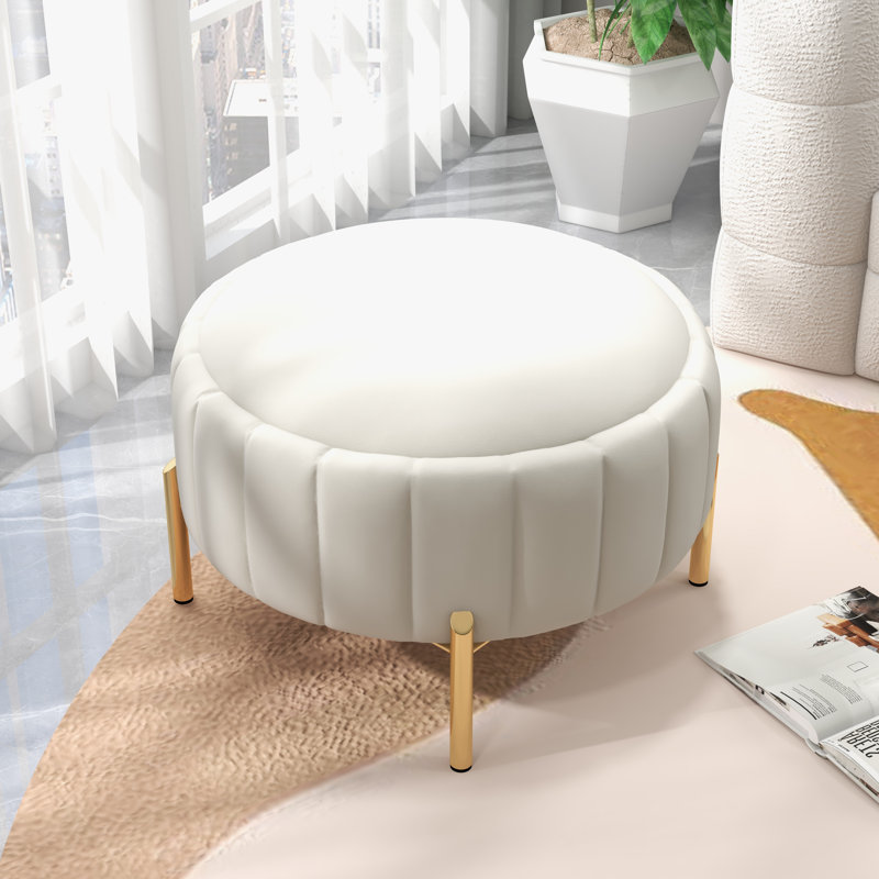 Tabouret de pieds 29 po, Velours beige