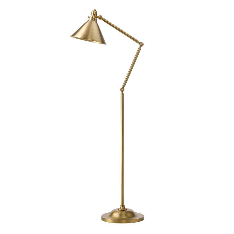 Evie 204cm Accent Floor Lamp, Aged Brass
