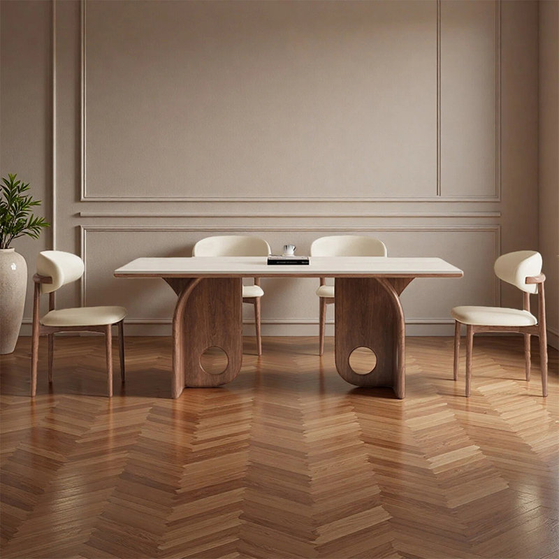 Ensembles de table de salle à manger haut de gamme de luxe, 29.52" H x 62.99" W x 31.49" D, 7 pièces : table, 6 chaises