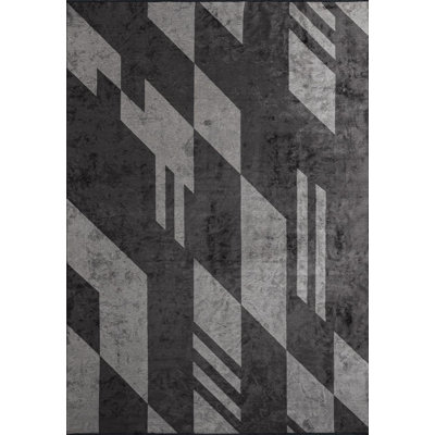 Tapis moderne à tirets abstraits