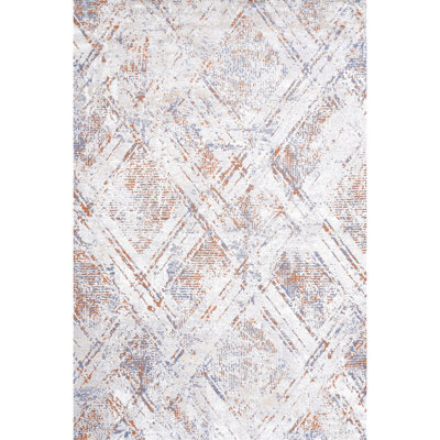 Non-shedding Beige Geometric Study Area Rug - Stain , Soft And Comfortable Footing