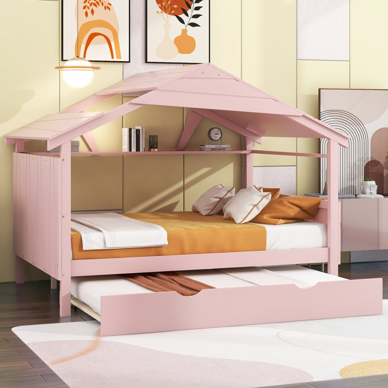Aajon Storage Bed, Twin, Pink
