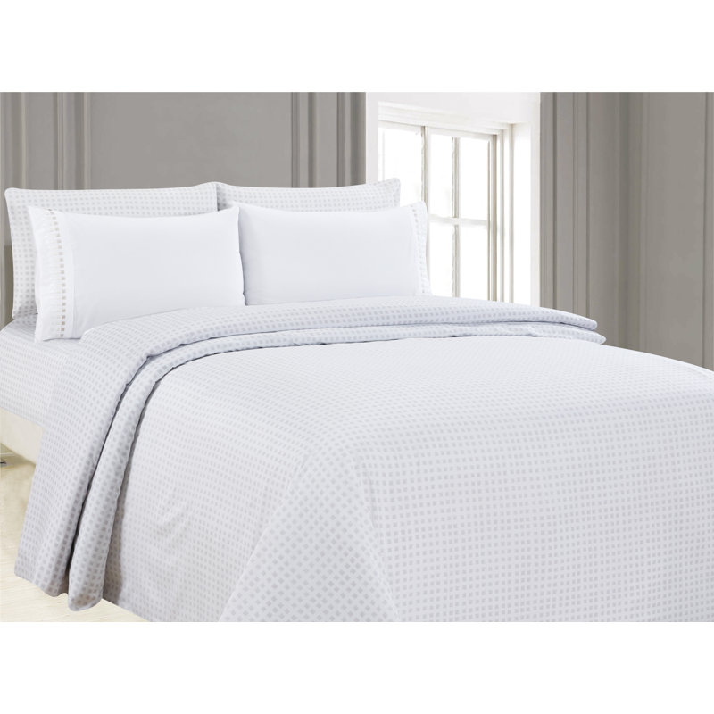 Ensemble de draps en sergé de microfibre écossais, Ensemble de draps pour taille de lit très grand a