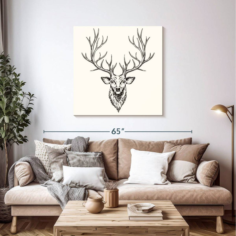 Tête de cerf Senne, H 39 po x l 39 po