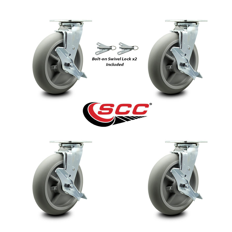 4 Piece Lavex Lodging Cart Caster Set