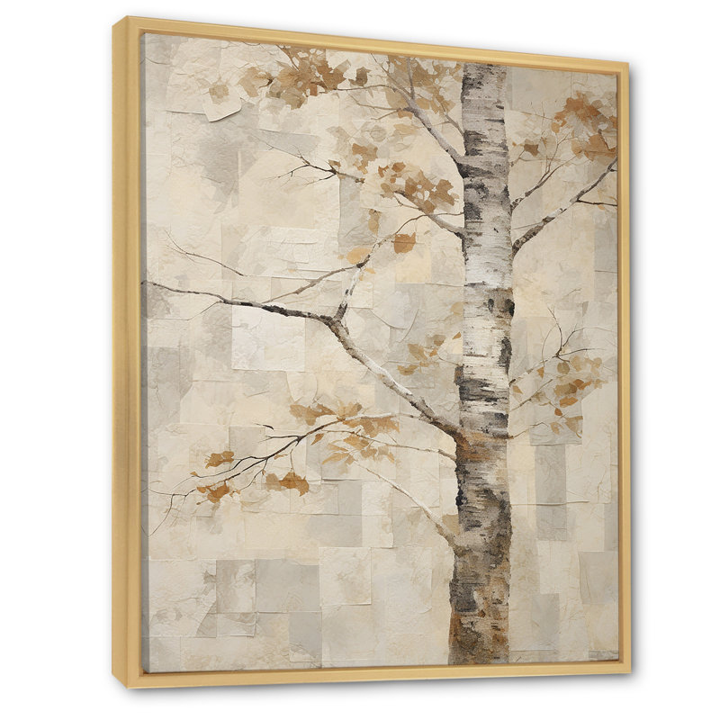 Minimalisme beige sycomore solitude I, reproduction d'art sur toile, Cadre naturel flottant, H 20 po x l 12 po x P 1 po