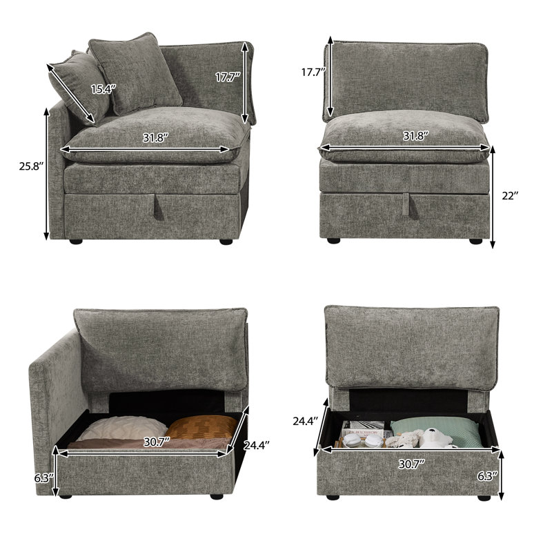 George Box A, Gray Chenille