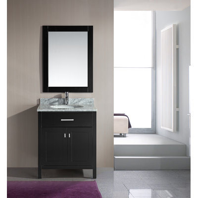 Ensemble de meuble-lavabo pour salle de bain simple 30 po avec miroir Carrasquillo