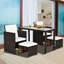 Wicker and Steel Patio Dining Set Table,