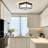 12.6 in. 4-Light Modern Flush Mount Light, Matte Black Finish with Frosted Glass Globes-967985005