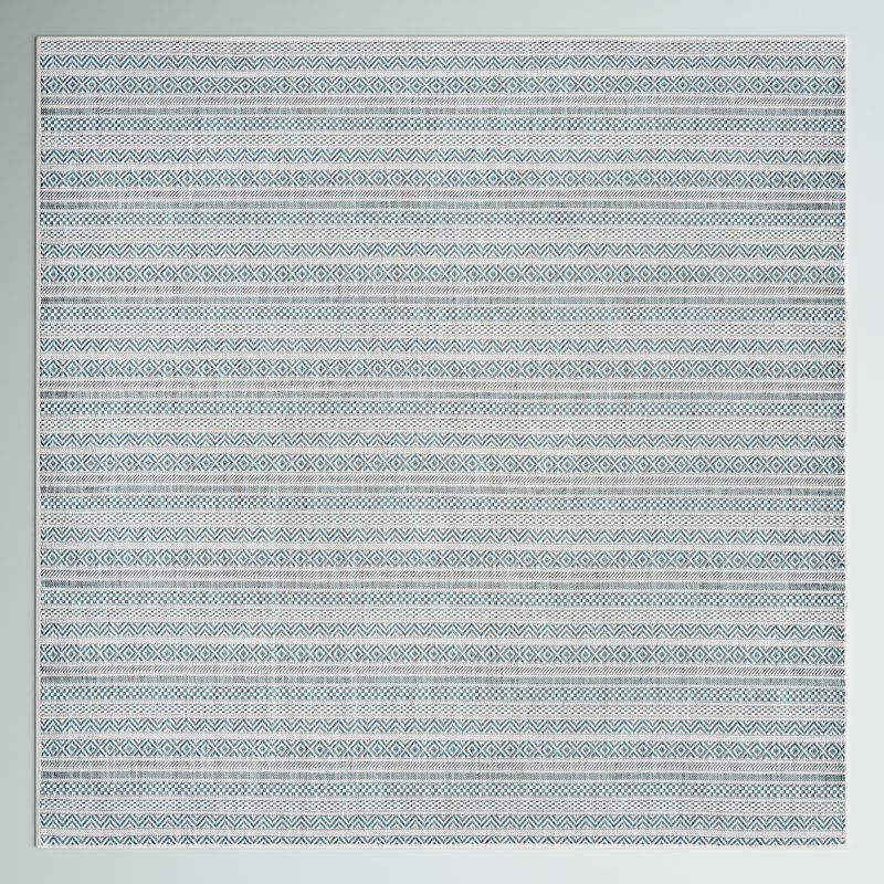 Hewitt Striped Indoor / Outdoor Rug, Square 7'10"