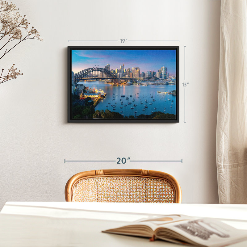 «Bustling Sydney Skyline», reproduction sur toile, H 13 po x l 19 po