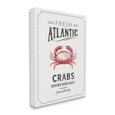 «Fresh Nautical Crabs», affiche nautique rétro sur bois par Nina Pierce