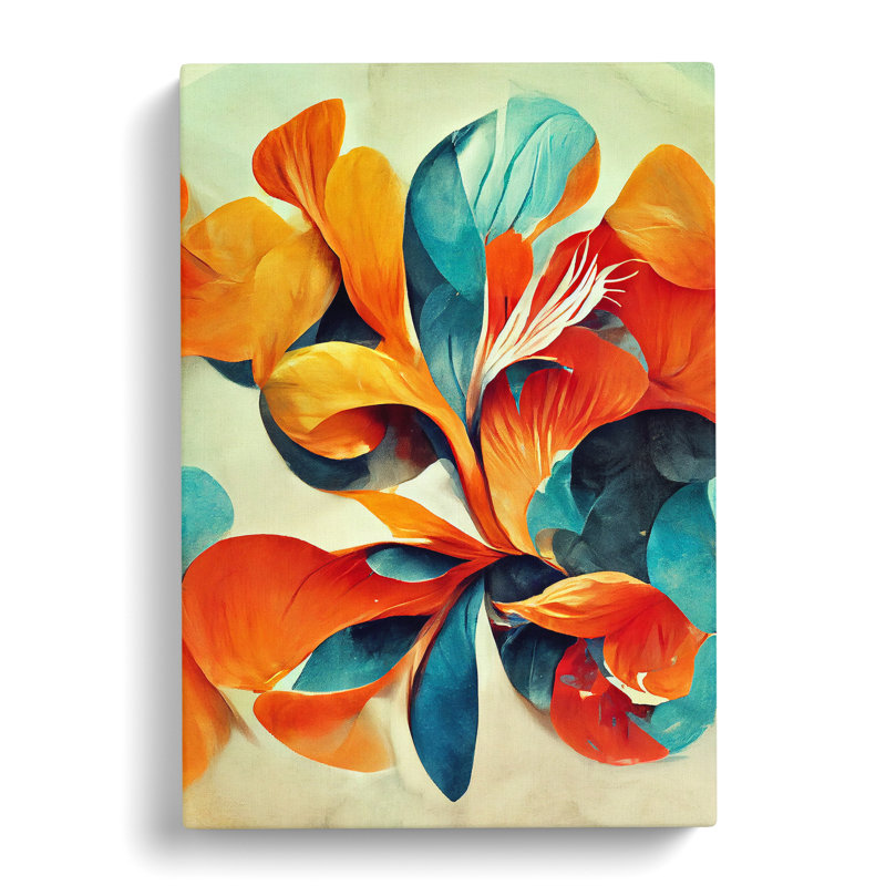 Flowing Abstract Floral No.5 - Wrapped Canvas Print, 50cm H x 35cm W x 3cm D