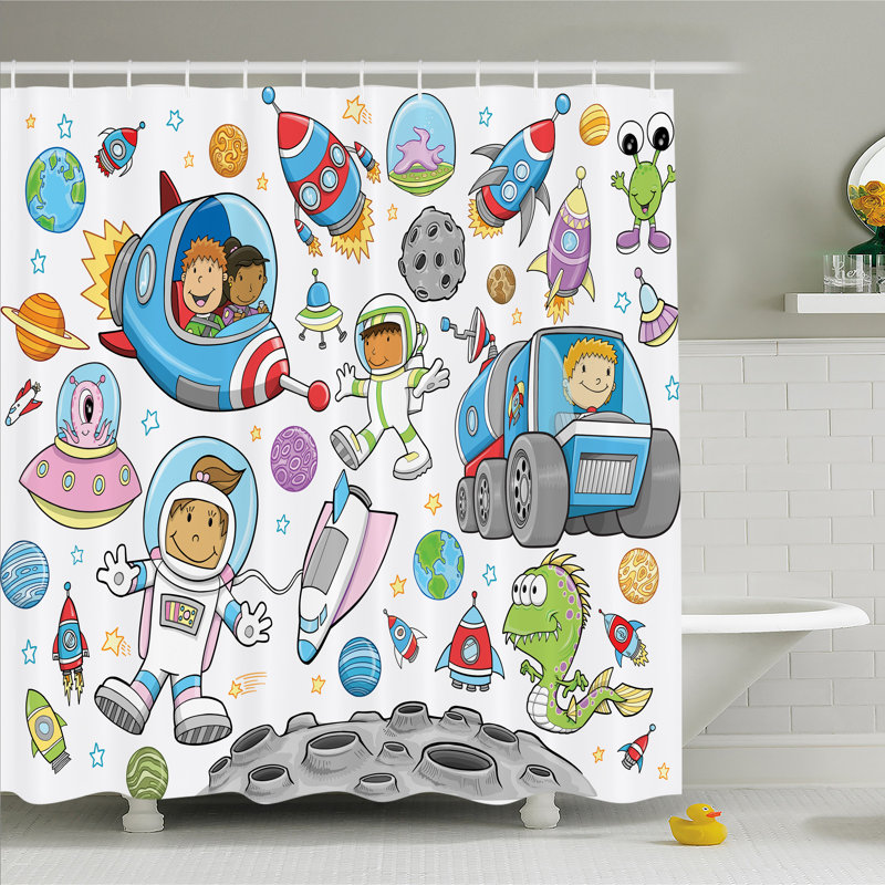 Ensemble de rideau de douche Enye Outer Space, null