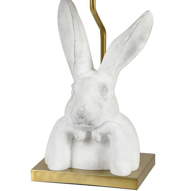 28" Resin Table Lamp With White Shade