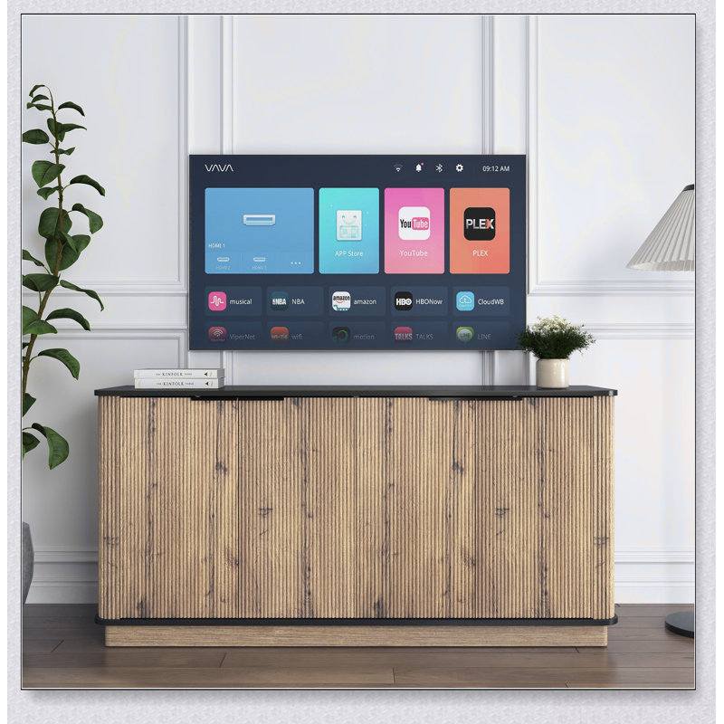 Buffet multifonctionnel en panneau de fibres à densité moyenne, idéal pour le rangement de la télévision et de la vaisselle dans les maisons modernes, avec un plateau spacieux et un grand espace intérieur
