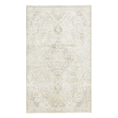 Distressed One-of-a-Kind 4'8X7'9 Hand Knotted Area Rug