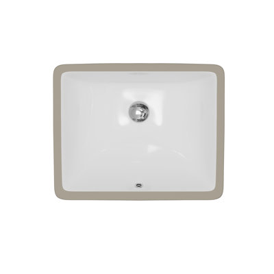 Lavabo de salle de bain rectangulaire encastré en porcelaine vitrifiée blanc Karran Valera