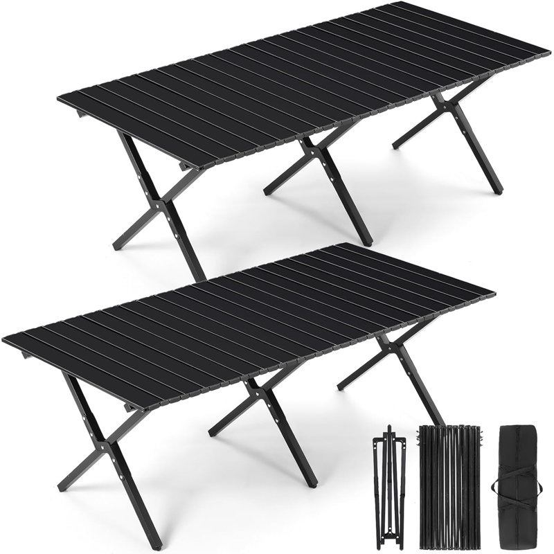 Table de pique-nique extérieure L 23,6 po x l 45,7 po Lemoore, Noir