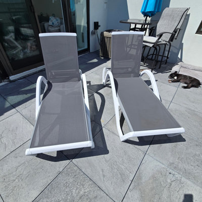 Allenmichael Reclining Single Chaise Lounge with Premium PVC-coated polyester Fabric and Armrest by Ebern Designs
