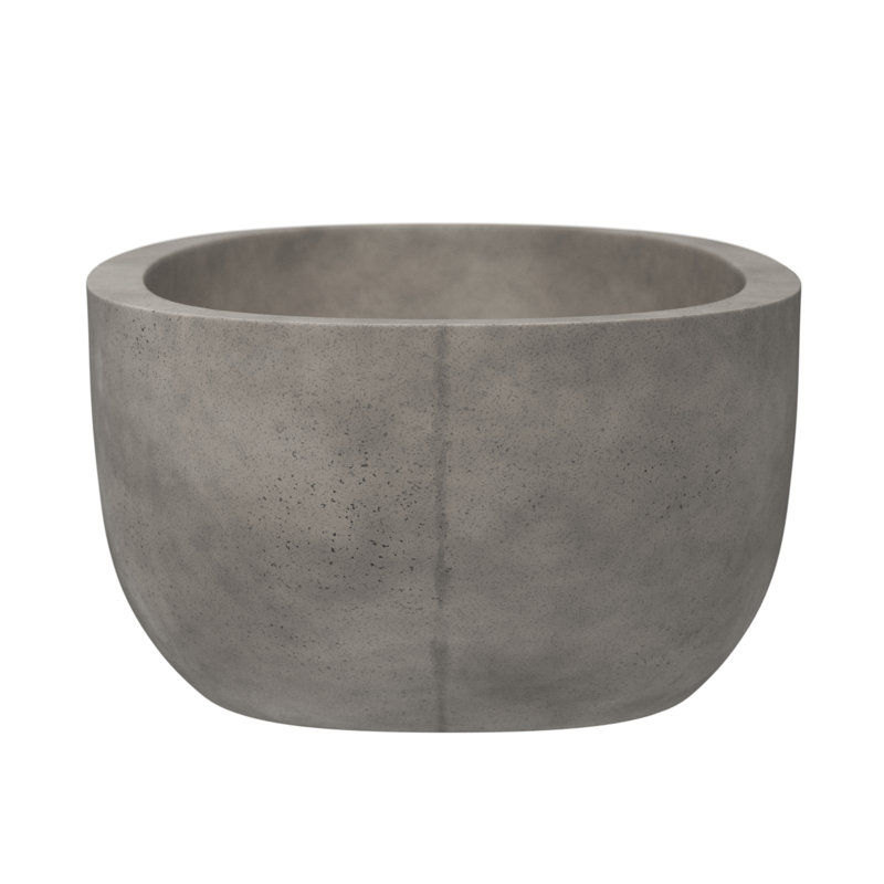 Avalon NativeStone Freestanding Soaking Cement Bathtub, Ash, 21" H x 36" W x 62" L