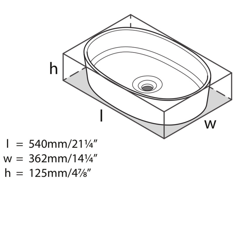 Ios Oval Vessel Bathroom Sink, Englishcast White